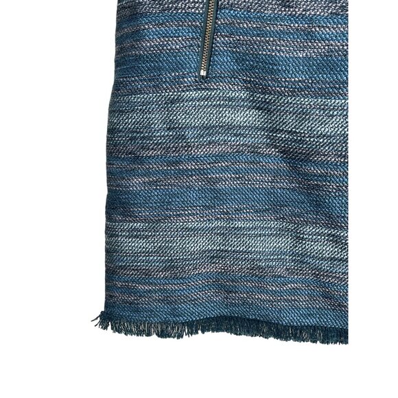 Loft Blue Gray Tweed Zip Mini Skirt Size 8 Workwear Classic - Picture 4 of 12